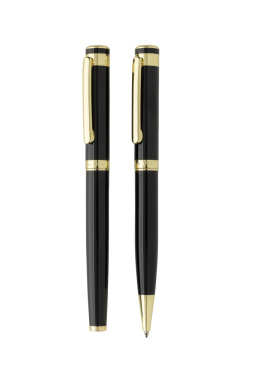 Logo trade advertising products picture of: Swiss Peak Luca RCS recycled brass deluxe pen set