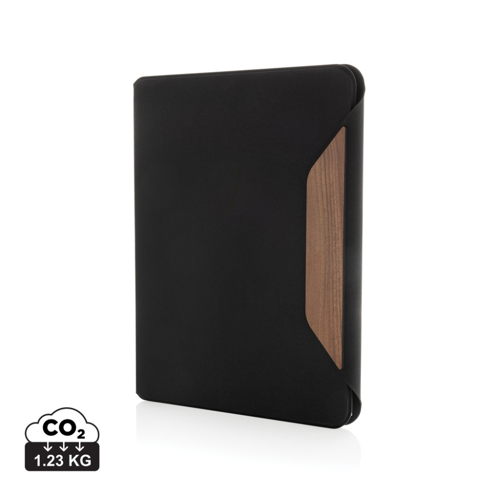 Logo trade corporate gift photo of: Teri AWARE™ RPET and walnut A4 portfolio