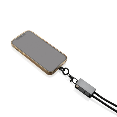 Logo trade promotional merchandise picture of: Terra RCS recycled PET phone cord with dual charge cable