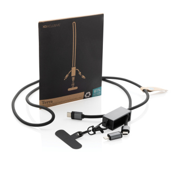 Logotrade corporate gift picture of: Terra RCS recycled PET phone cord with dual charge cable