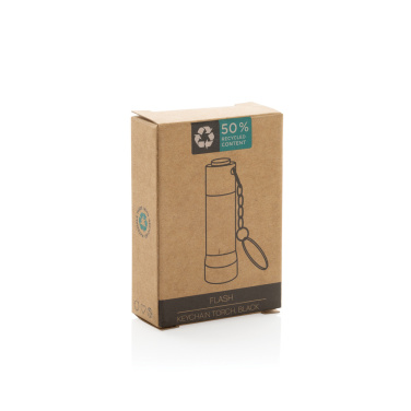 Logo trade promotional products image of: Flash RCS recycled aluminium keychain torch