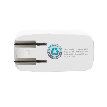 Logotrade business gift image of: TravelCharge Pro RCS rplastic travel charger with USB C