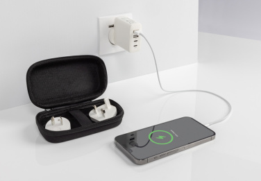 Logotrade promotional merchandise picture of: TravelCharge Pro RCS rplastic travel charger with USB C