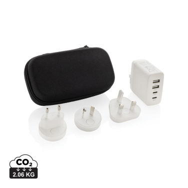 Logo trade promotional merchandise photo of: TravelCharge Pro RCS rplastic travel charger with USB C