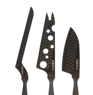 Logo trade promotional products picture of: BOSKA Cheese Knife Set Monaco+ Black