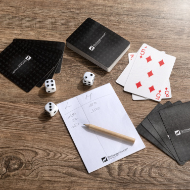 Logotrade business gift image of: Set of playing cards and dice MURRAY Schwarzwolf