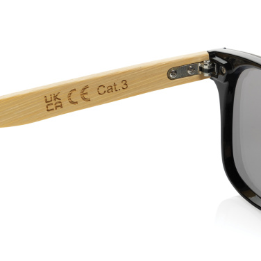 Logotrade promotional merchandise image of: Prism RCS recycled plastic sunglasses with bamboo frame