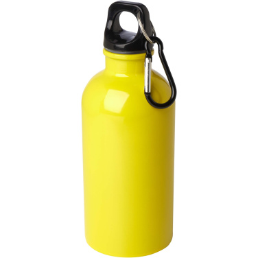Logotrade advertising products photo of: Oregon 400 ml RCS certified single wall stainless steel water bottle with carabiner