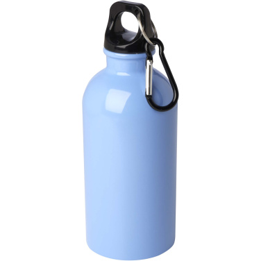 Logo trade promotional giveaway photo of: Oregon 400 ml RCS certified single wall stainless steel water bottle with carabiner