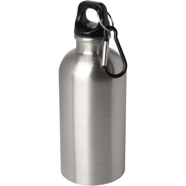 Logo trade promotional products picture of: Oregon 400 ml RCS certified single wall stainless steel water bottle with carabiner