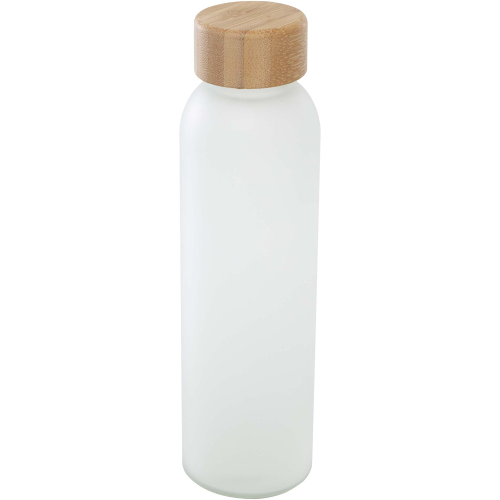 Logotrade corporate gift image of: Lume 500 ml matte soda lime glass bottle with bamboo lid