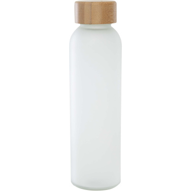 Logo trade promotional merchandise picture of: Lume 500 ml matte soda lime glass bottle with bamboo lid
