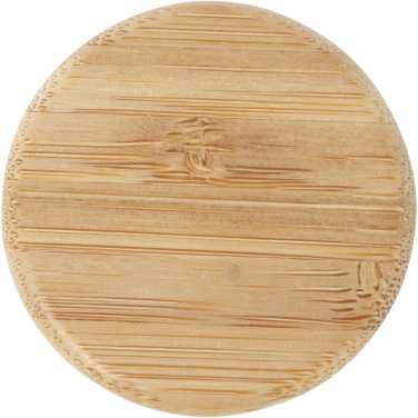 Logo trade corporate gifts picture of: Lume 500 ml matte soda lime glass bottle with bamboo lid