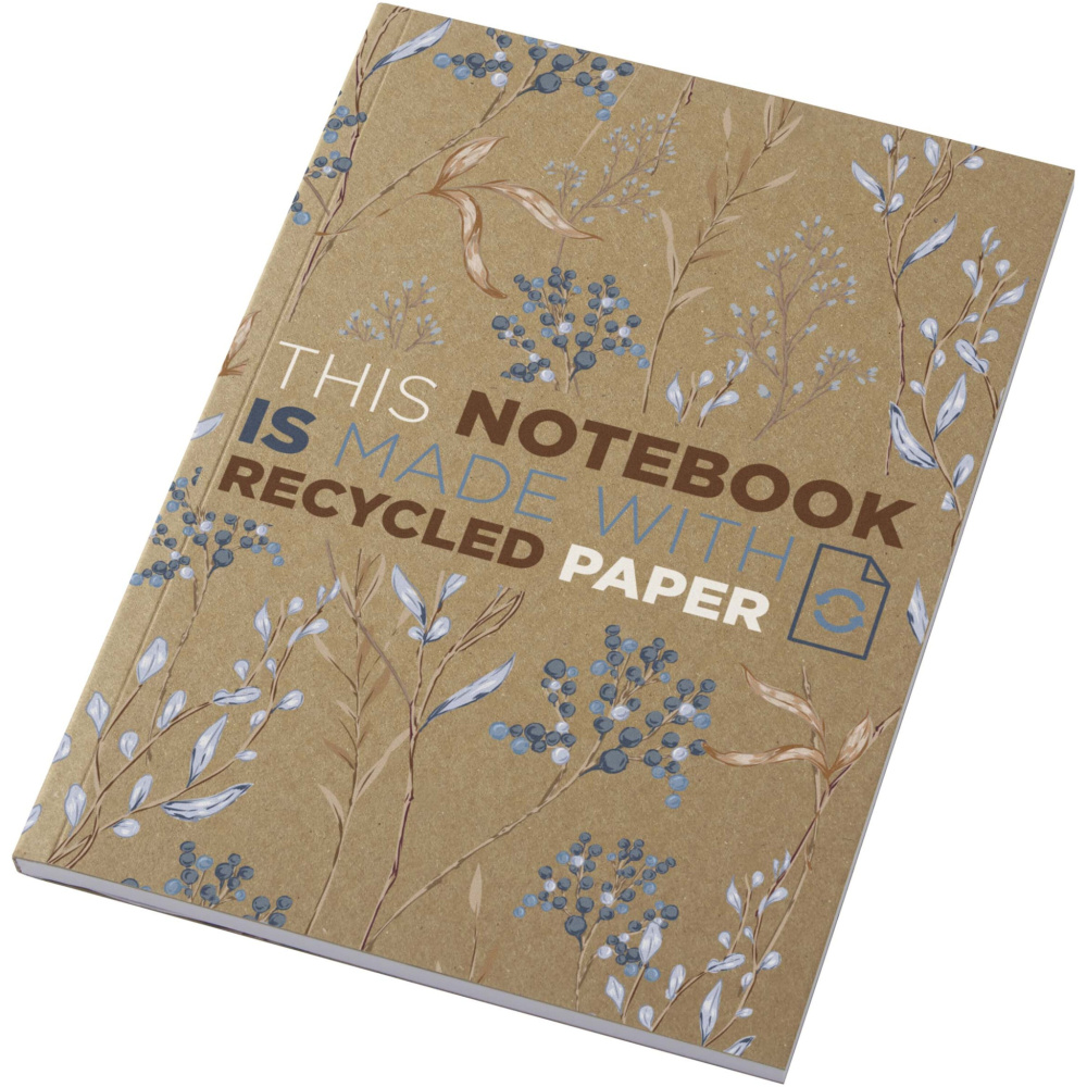 Logo trade promotional products picture of: Novella Austen A5 recycled soft cover kraft notebook - 50 sheets 