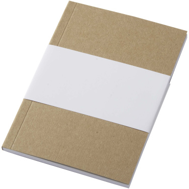 Logo trade promotional gift photo of: Novella Austen A6 recycled soft cover kraft notebook - 50 sheets