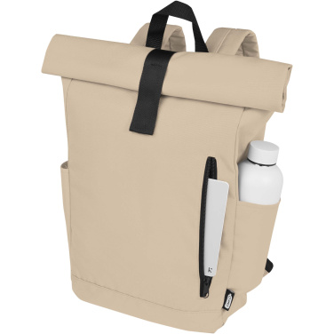 Logo trade promotional gifts image of: Byron 15.6" GRS RPET roll-top backpack 18L