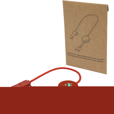 Logotrade promotional gift image of: Citala 5-in-1 recycled plastic 30 cm data sync and 27W fast charge cable