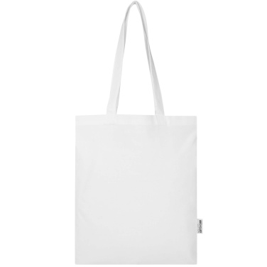 Logo trade promotional merchandise image of: Madras Blend 140 g/m² GRS recycled cotton tote bag 7L