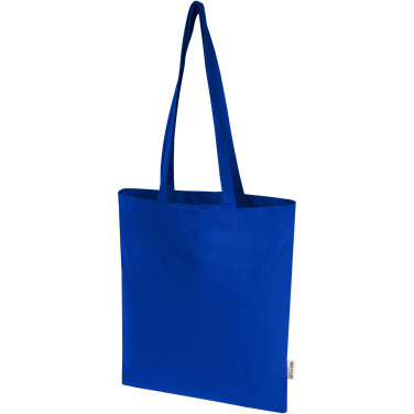 Logo trade corporate gift photo of: Madras Blend 140 g/m² GRS recycled cotton tote bag 7L