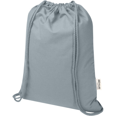 Logo trade business gift photo of: Oregon Blend 140 g/m² GRS recycled drawstring bag 5L