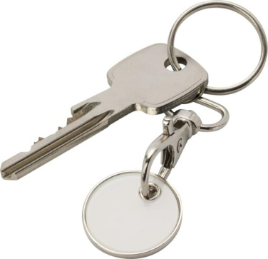 Logo trade promotional merchandise image of: Rory keyring with trolley coin