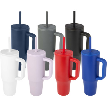 Logotrade promotional gift image of: Brady 900 ml RCS certified insulated tumbler with silicone straw
