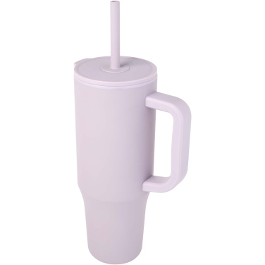 Logo trade promotional items image of: Brady 900 ml RCS certified insulated tumbler with silicone straw