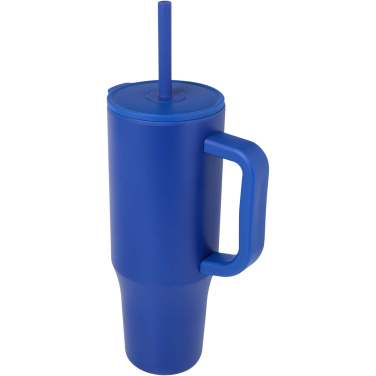 Logo trade business gifts image of: Brady 900 ml RCS certified insulated tumbler with silicone straw