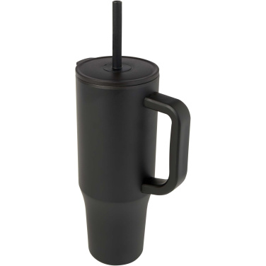 Logo trade business gifts image of: Brady 900 ml RCS certified insulated tumbler with silicone straw