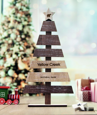 Logo trade promotional giveaways image of: Wooden Christmas tree