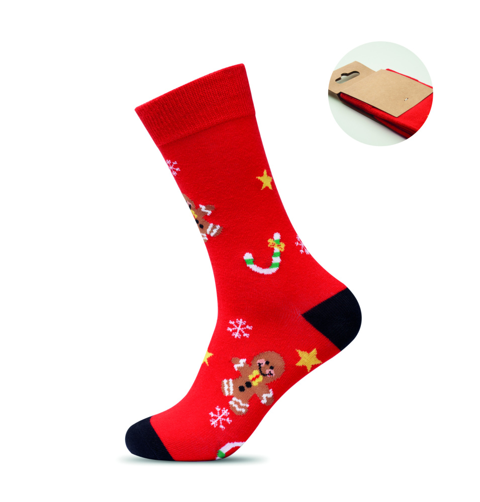 Logo trade corporate gifts picture of: Pair of Christmas socks M