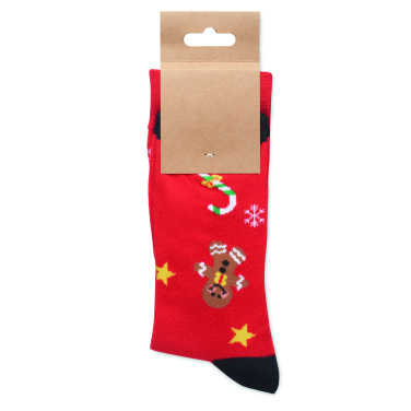 Logo trade business gifts image of: Pair of Christmas socks L