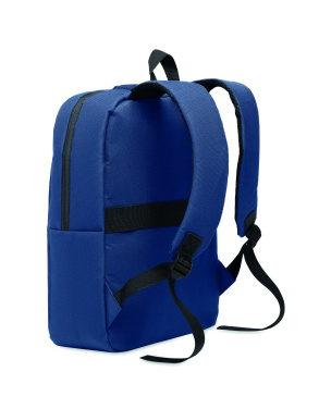 Logo trade corporate gifts image of: Slim 15 inch laptop backpack made of 600D RPET polyester with a 210D lining and customizable printing