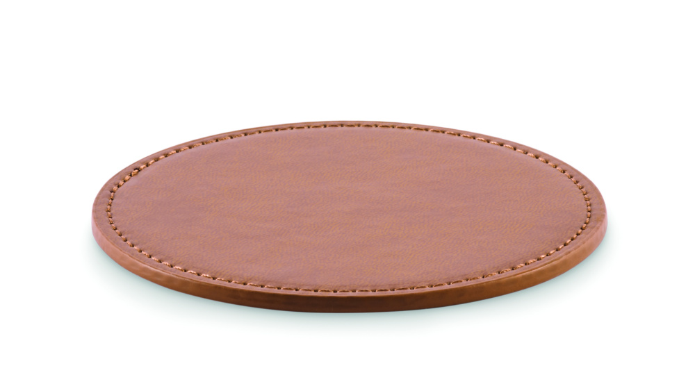 Logo trade promotional giveaway photo of: Round coaster in PU