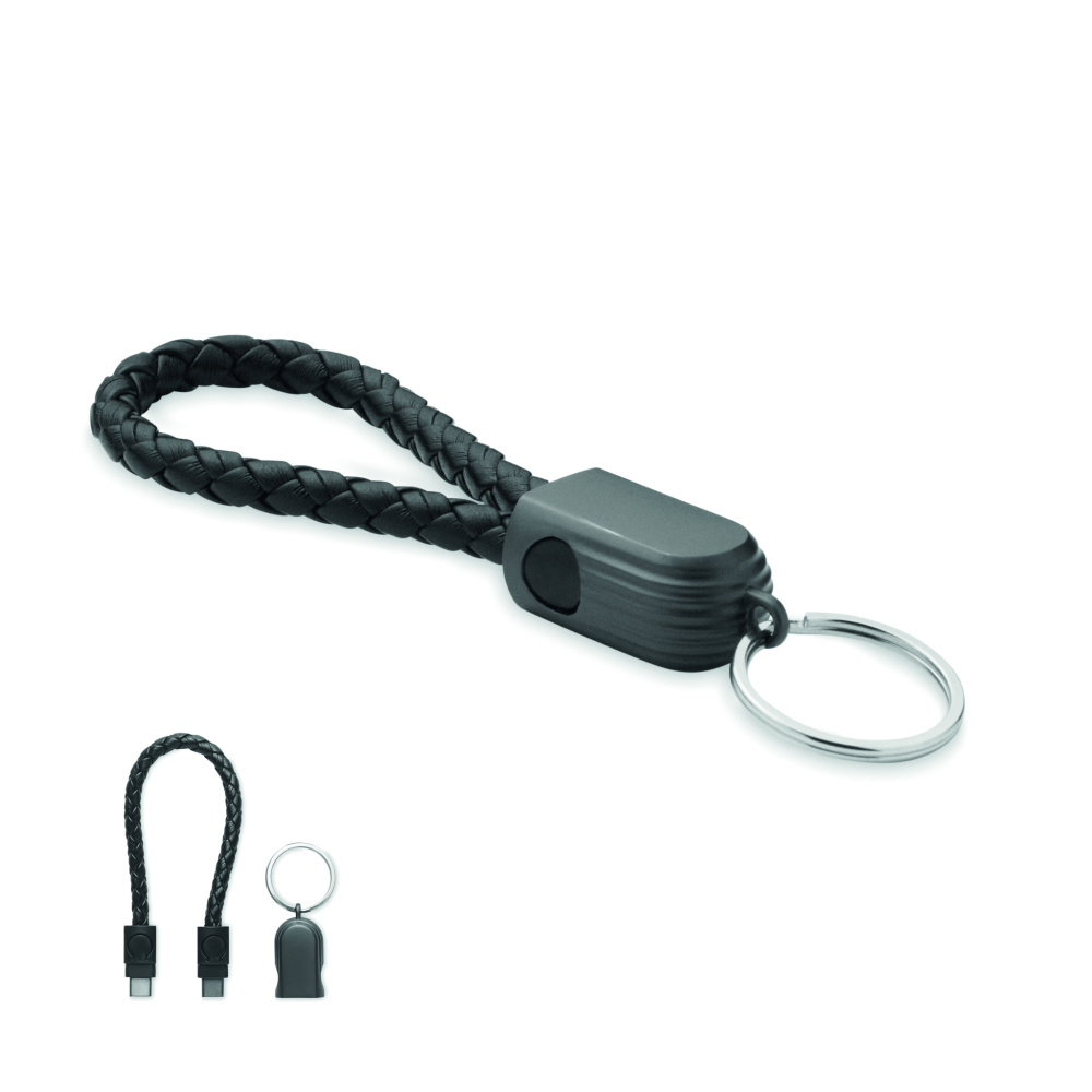 Logo trade corporate gifts image of: Key ring loop cable type-C