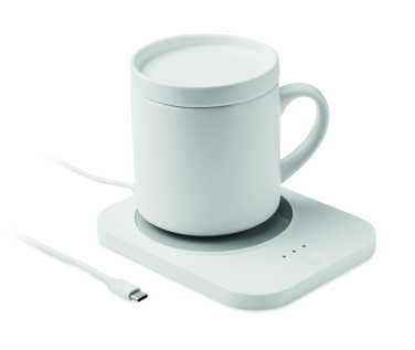 Logo trade corporate gifts image of: Wireless charger mug warmer set