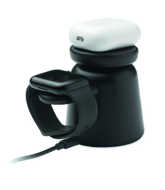 Logo trade corporate gift photo of: 3 in 1 wireless charger 15W