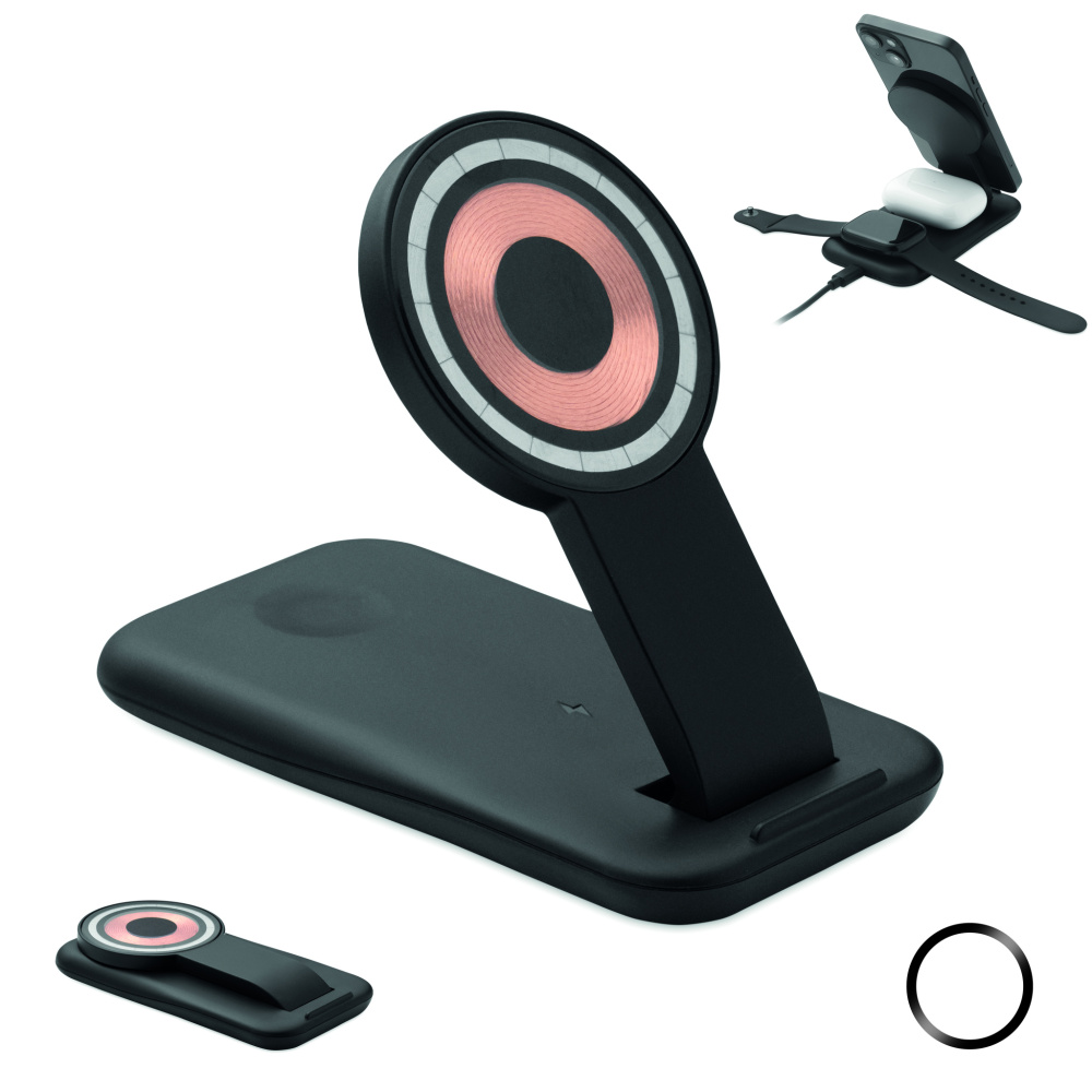 Logotrade advertising product image of: 3 in 1 wireless charger 15W