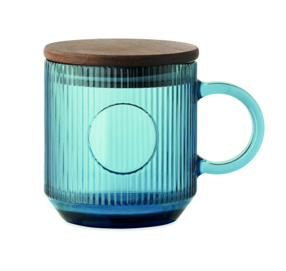 Logotrade advertising products photo of: Ribbed glass mug 300ml