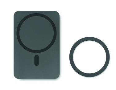 Logo trade promotional products image of: Magnetic wireless charger 15W powerbank 5000 mAh