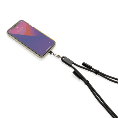 Logo trade corporate gifts picture of: LoopAmp RCS RPET adjustable phone cord with 60W cable