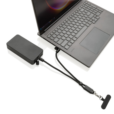 Logotrade promotional product picture of: LoopAmp RCS RPET adjustable phone wrist strap 60W cable