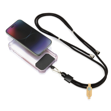 Logo trade corporate gifts picture of: CarryLoop RCS recycled PET adjustable phone holder lanyard