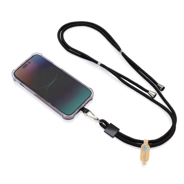 Logotrade promotional product picture of: CarryLoop RCS recycled PET adjustable phone holder lanyard