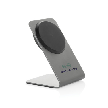 Logo trade corporate gifts image of: Terra aluminium 15W magnetic wireless charging phone stand