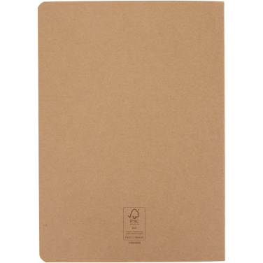 Logo trade promotional giveaway photo of: Slyk A5 kraft cahier notebook with ruled pages