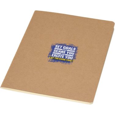 Logo trade promotional giveaways image of: Slyk A5 kraft cahier notebook with ruled pages