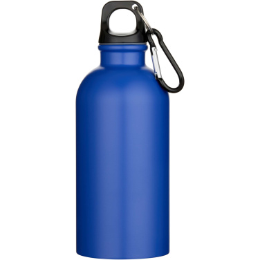 Logotrade promotional gift image of: Oregon 400 ml matte RCS recycled single wall stainless steel water bottle with carabiner