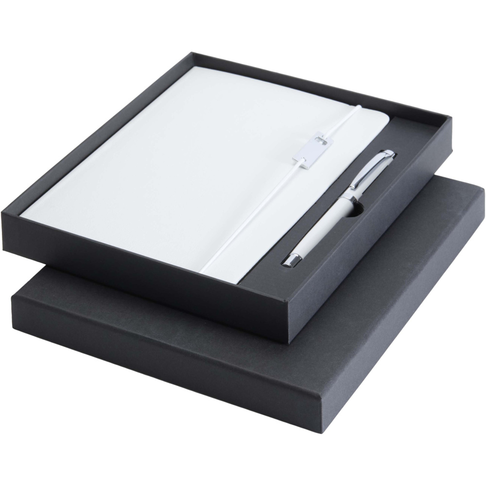 Logo trade promotional items picture of: Legato Elegance A5 hard cover notebook and rollerball pen set