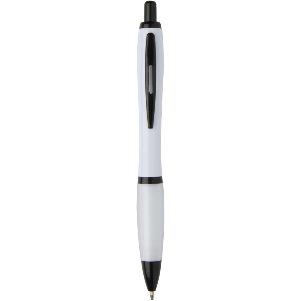 Logotrade business gift image of: Nash recycled plastic ballpoint pen with black trims (black ink)